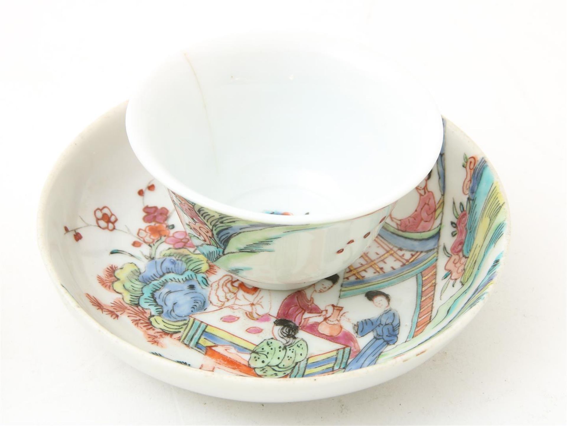 Chinese porcelain, cups and saucers, Famille Rose, 19th century - Bild 10 aus 11