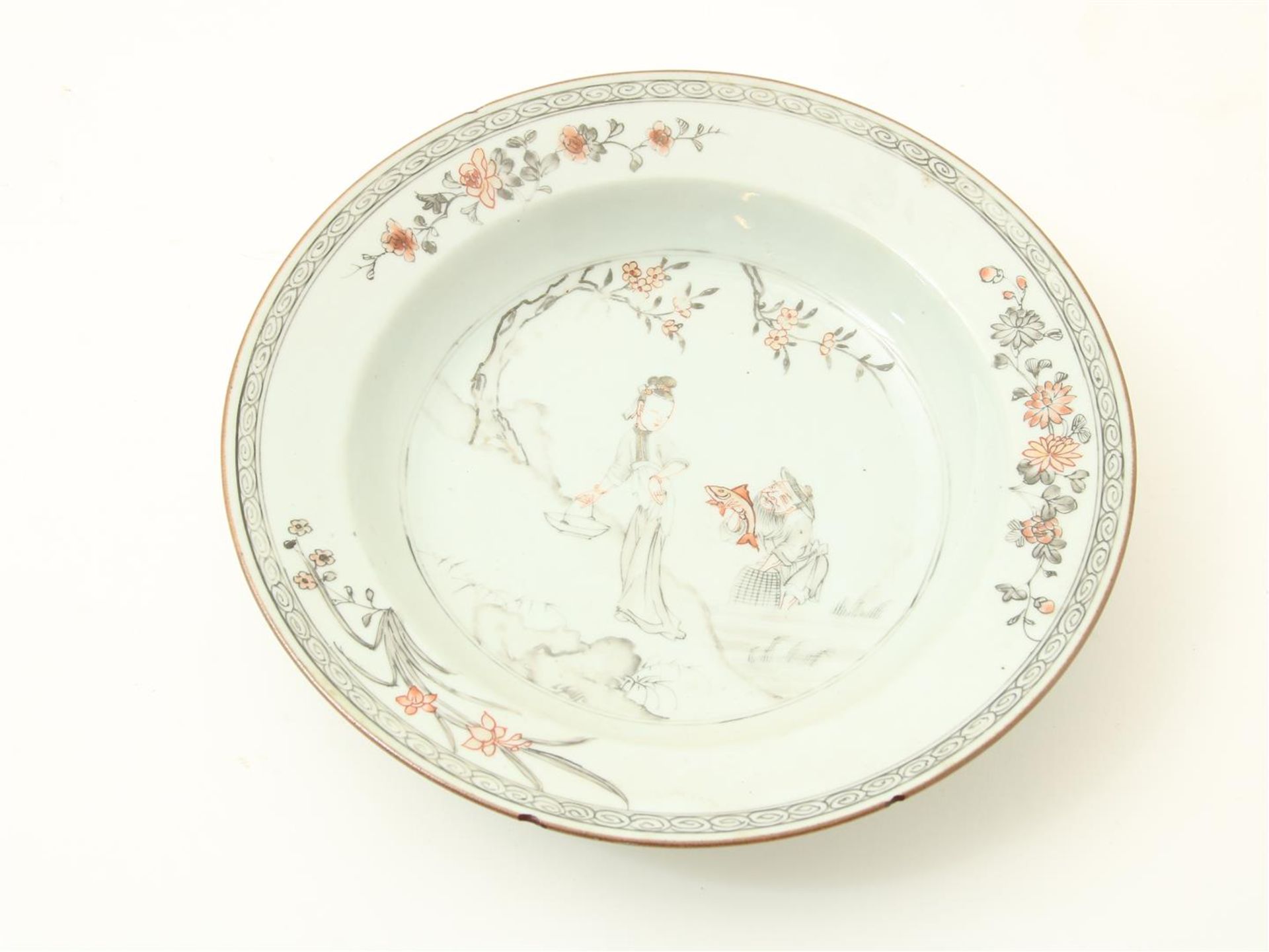 Porcelain Qinlong with encre de chine 'grisaille'