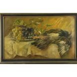 Unsigned. Stillife with bird and grapes