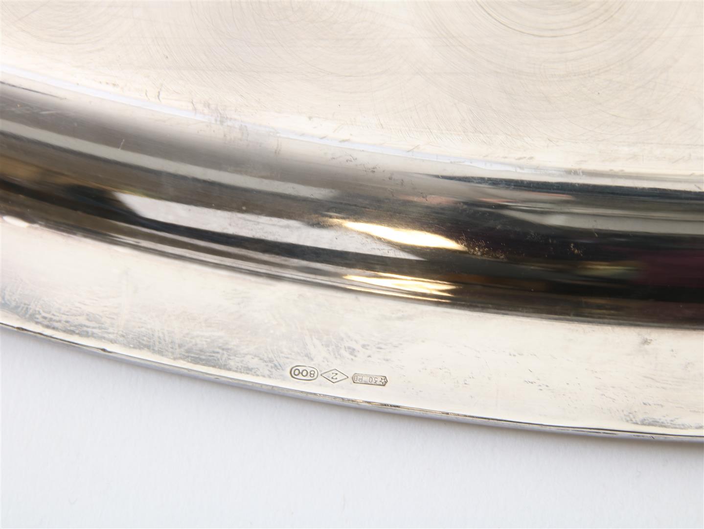 Oval silver tray, grade 800/000, Spain. - Image 2 of 2