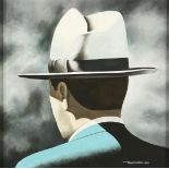 Man with hat and profile, signed bottom right 'Tieke Ellerie', and dated 2015, board 60 x 60 cm.