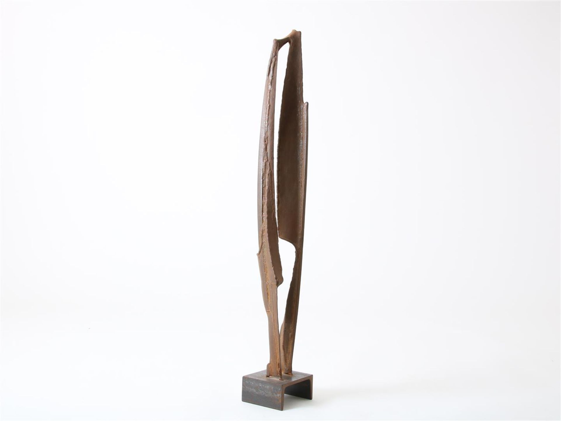 Huub Bruls (1948-) 'Standing birds', modern sculpture of corten steel, signed and dated '88 at the