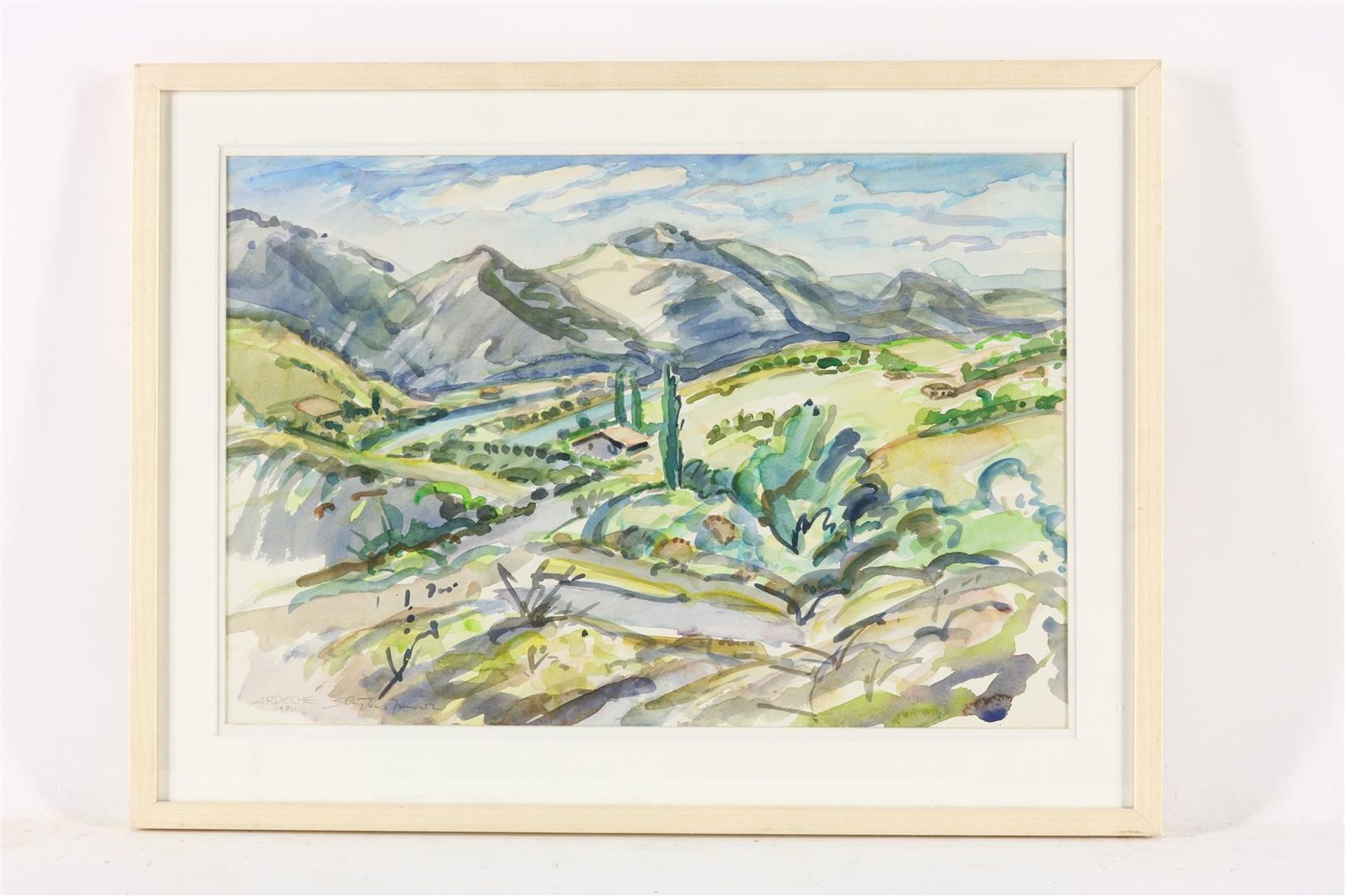 Jan Sluijters jr. (1914-2005) French landscape in Ardeche, signed and dated 1980 lower left. - Image 2 of 4