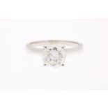 White gold solitaire ring