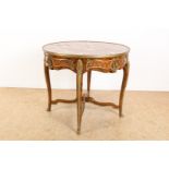 Walnut with fruit wood Louis XV style table