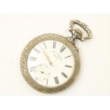 Silver pocket watch, with a lid with forge on the back, address: Doxa, Liege 1905, engraved on the