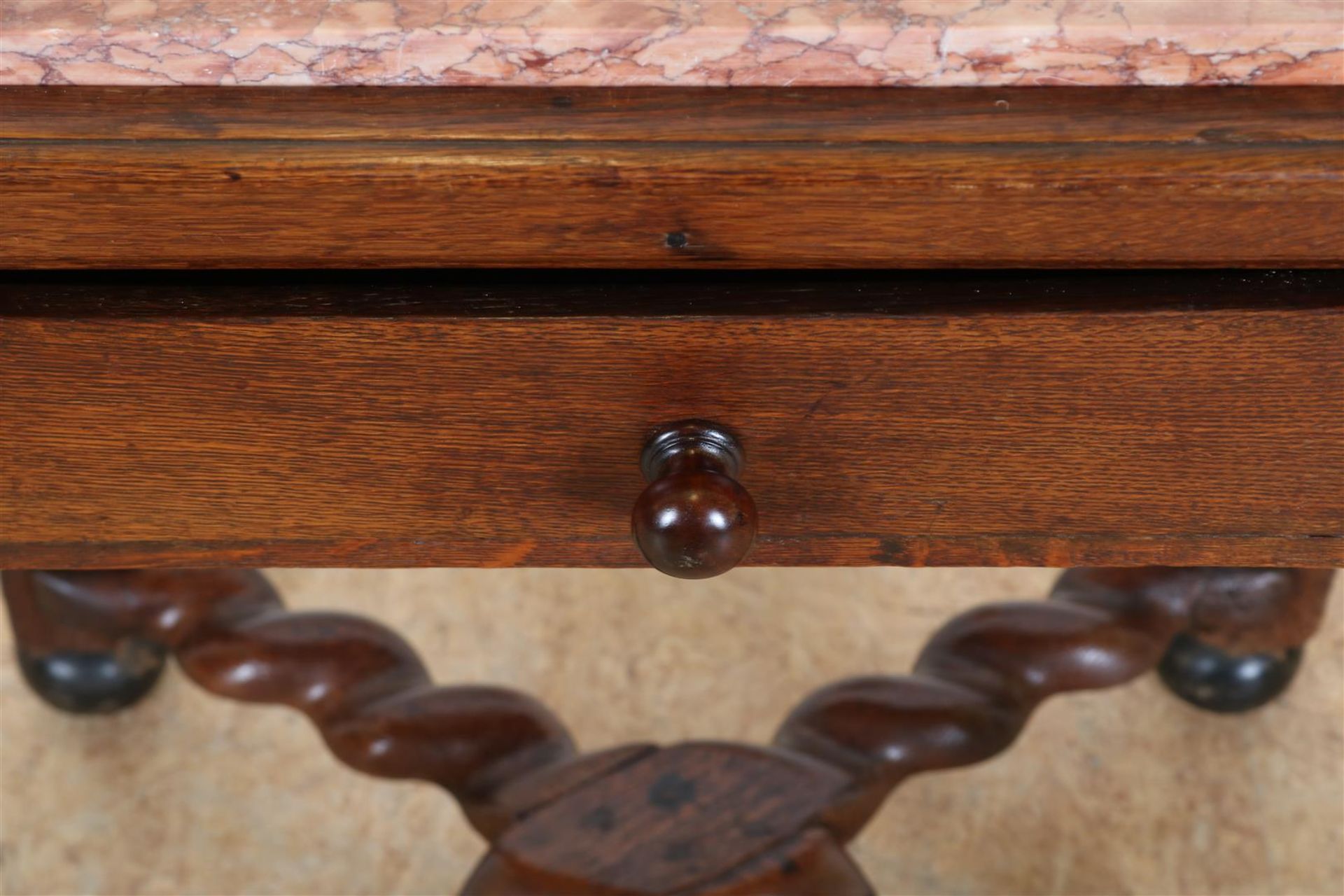 Oak table with marble top - Bild 3 aus 4