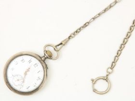 Partially silver pocket watch