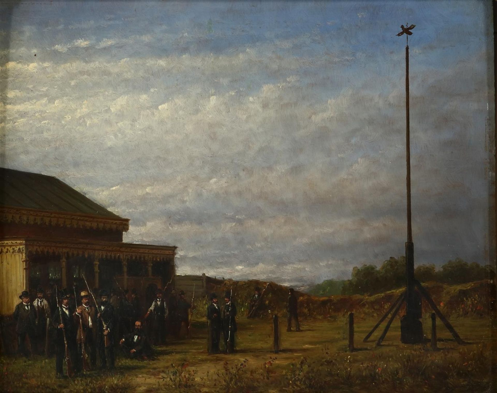 Petrus Gerardus Vertin (1819-1893) Glay shooting shooting club, signed lower right, panel 23 x 29