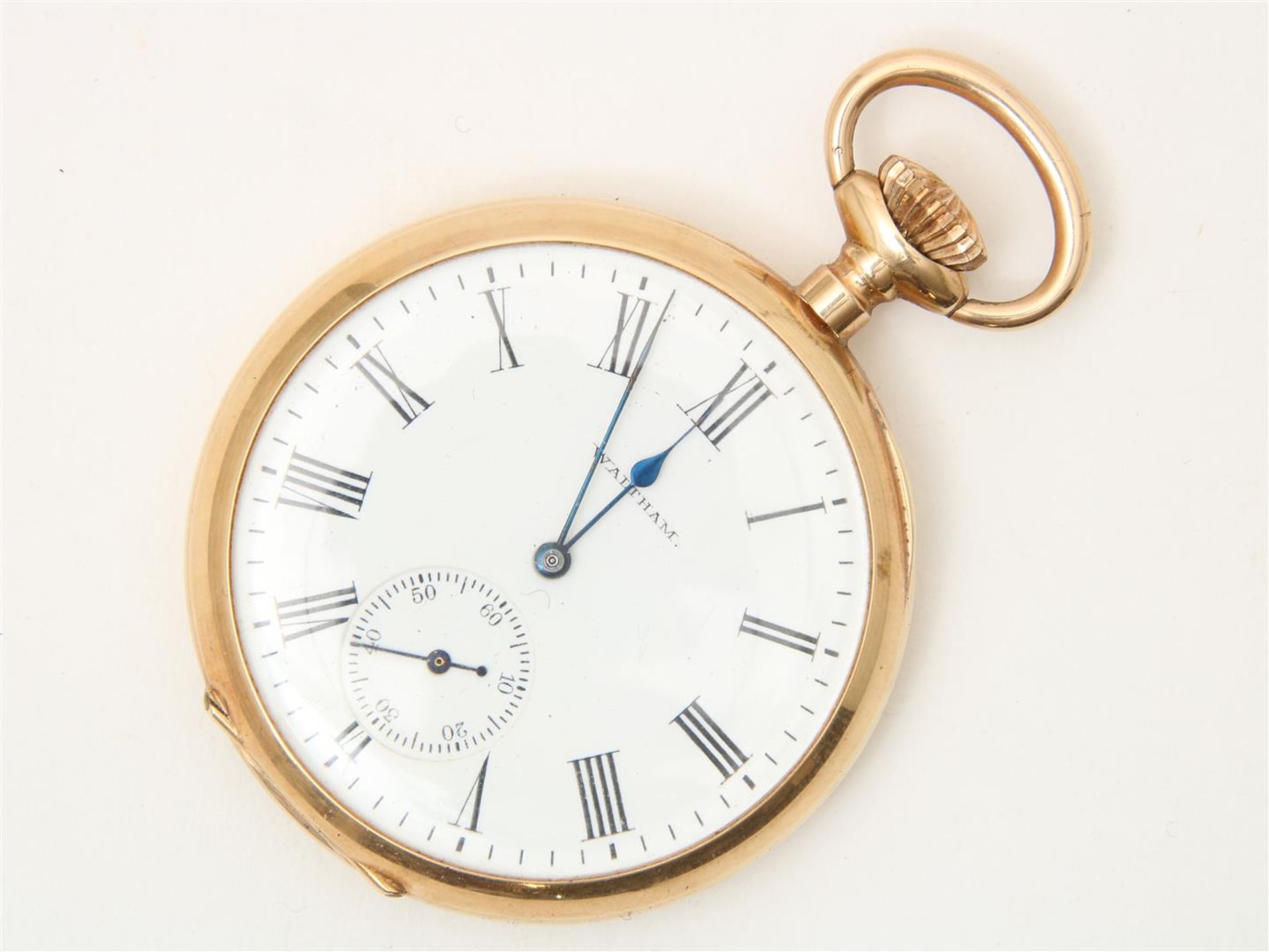 Yellow gold pocket watch, Waltham