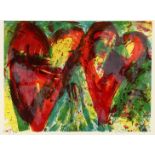 Jan Cremer (1940-) Two hearts, signed lower right and dated '91, screen print 42/70, 50 x 65 cm.