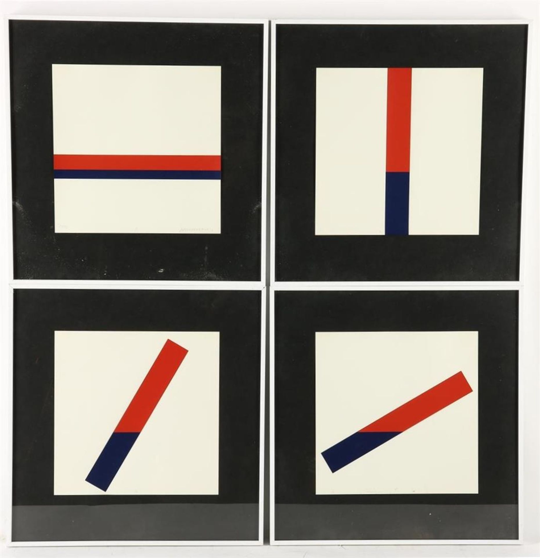 Jo Niemeyer (1946-) Modern composition, series of four, signed lower right and numbered 27/90,