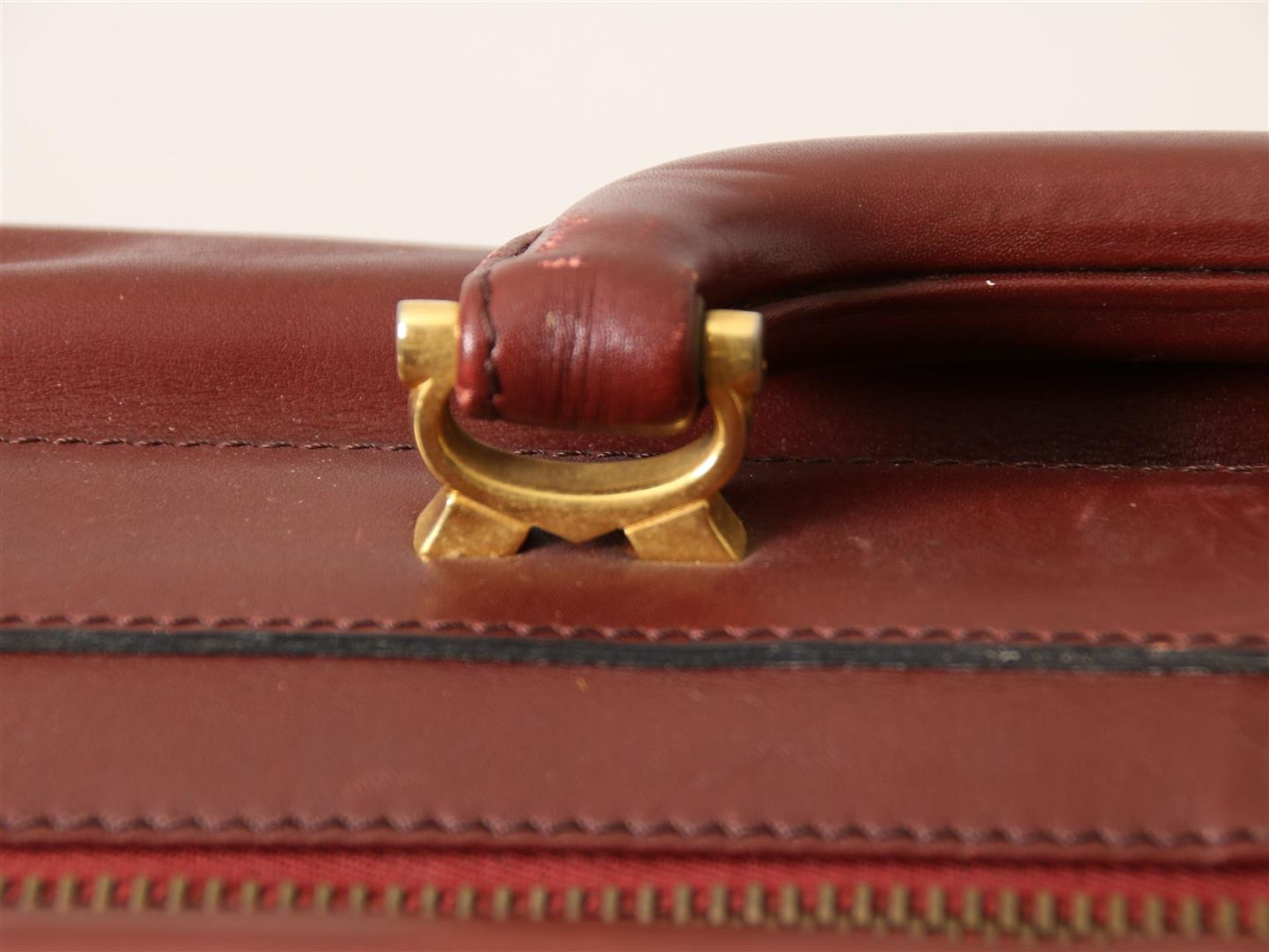 Cartier, red leather vintage briefcase (With signs of wear, in dust bag.) - Image 4 of 4