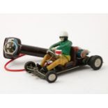 Rare large toy go-kart, Marx Race-A-Kart with driver, Japan 1958-62, the driver is made of plastic