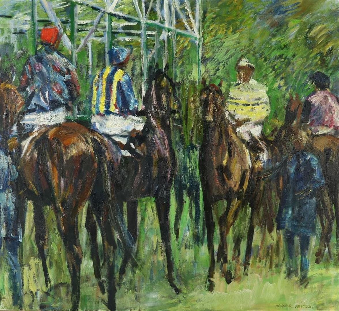 Willem Ferdinand Abraham Isaac Vaarzon Morel (1868-1955) Horse race, signed lower right, canvas 89 x