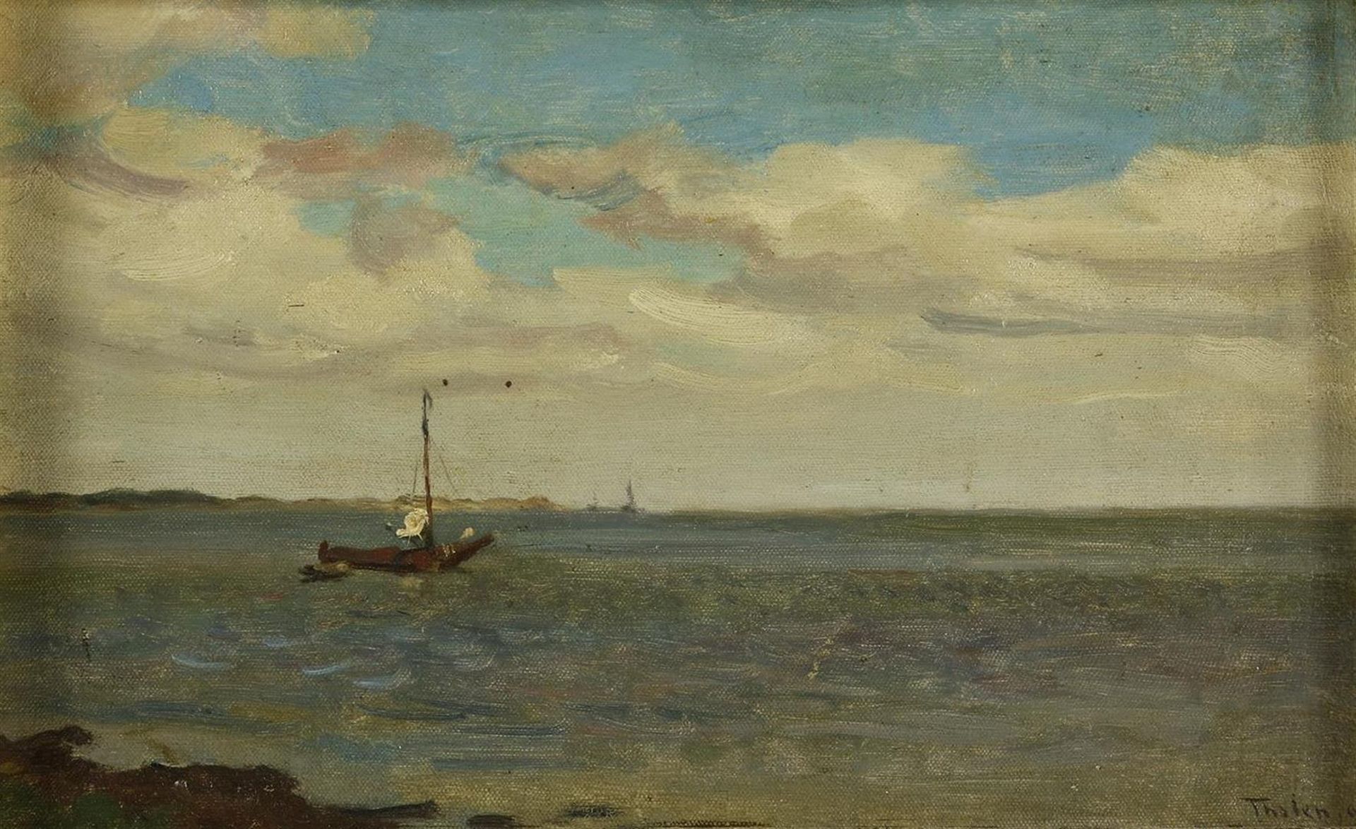 Tholen, Willem Bastiaan. Sailing ship on the Zuiderzee