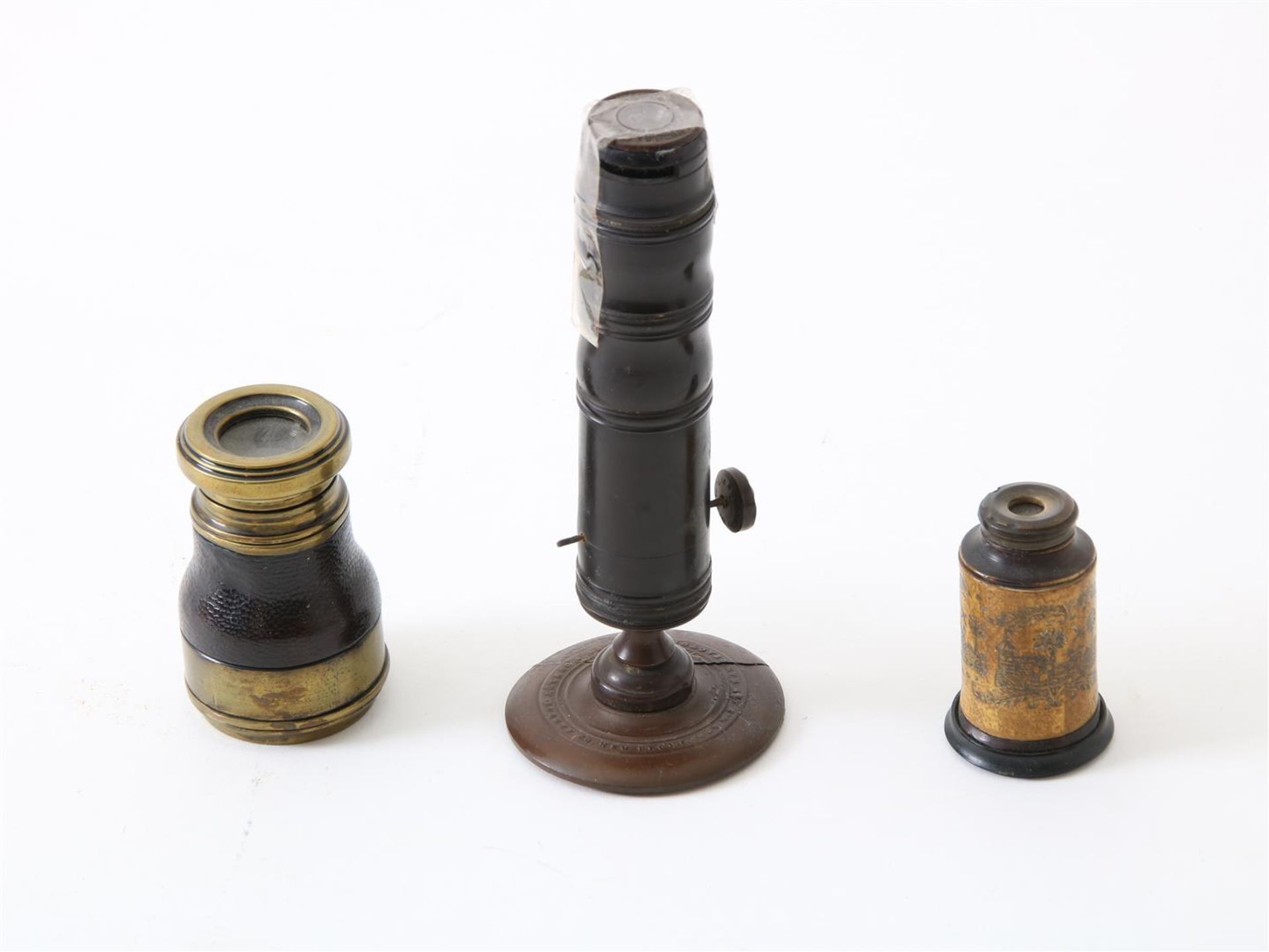 Microscope Novelty Rubber, and 2 binoculars