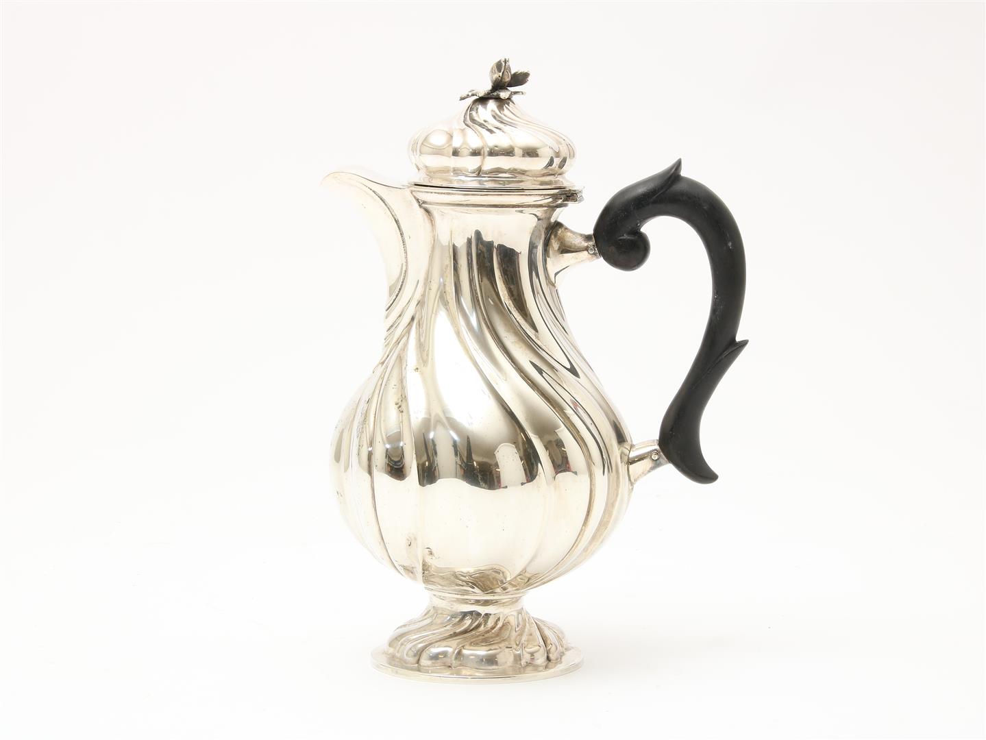 Silver Rococo coffee pot, master Rosenberg, number 934, Augsburg 1780, height 28 cm, gross weight