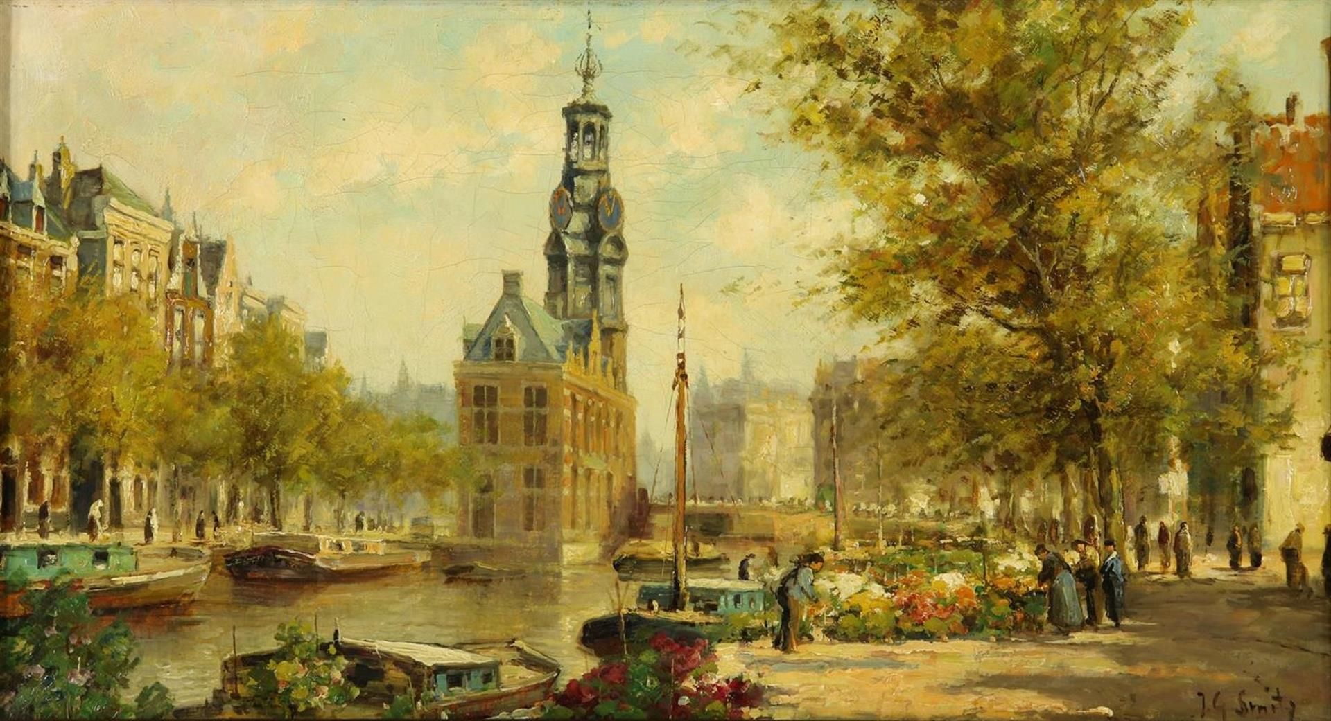 Smits, Jan Gerard. view of the Munttoren, Amsterdam 