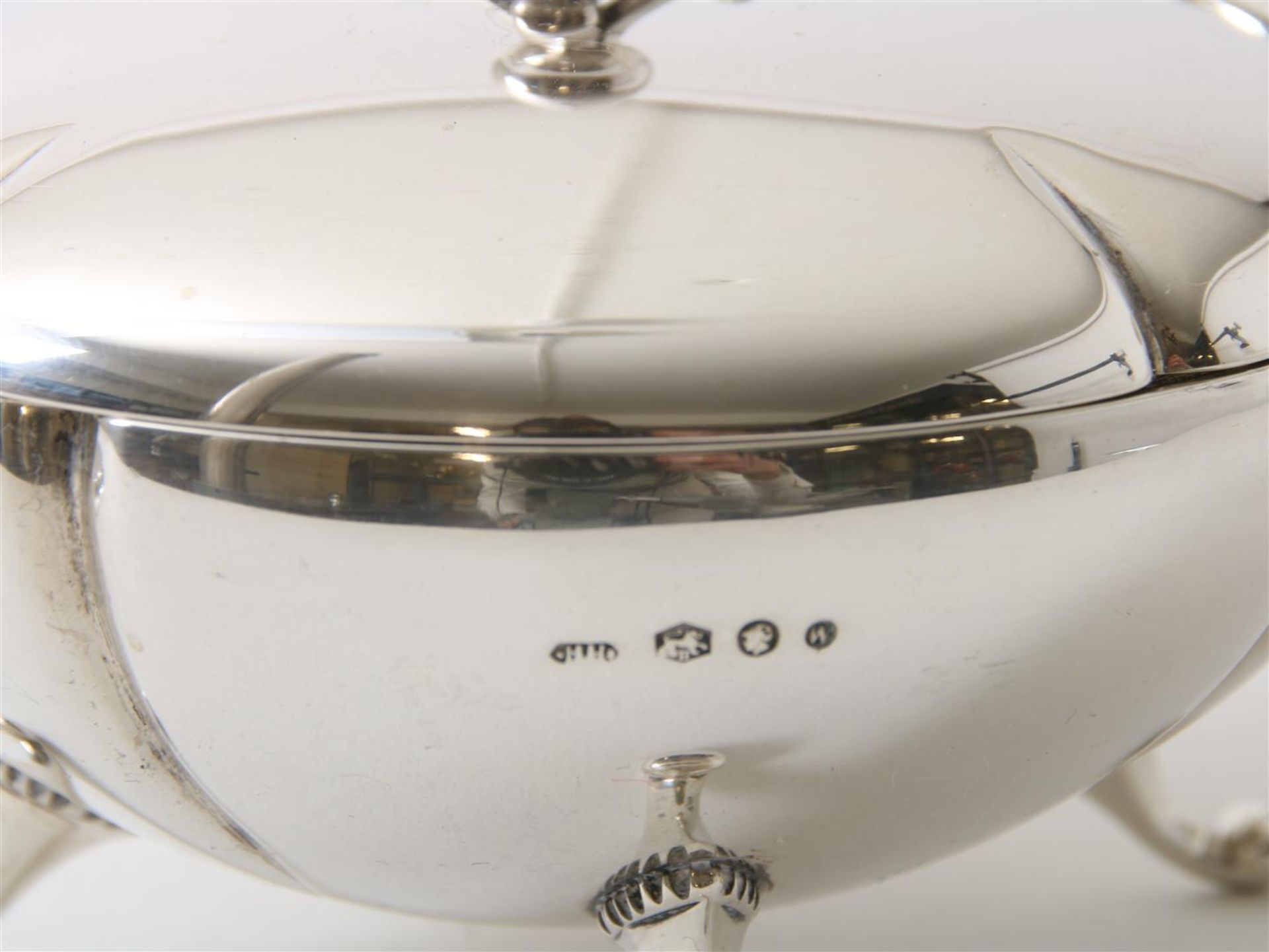 Silver sugar container under lid and milk jug on top, size. Hooykaas Schoonhoven, last 1956. gross - Image 6 of 8