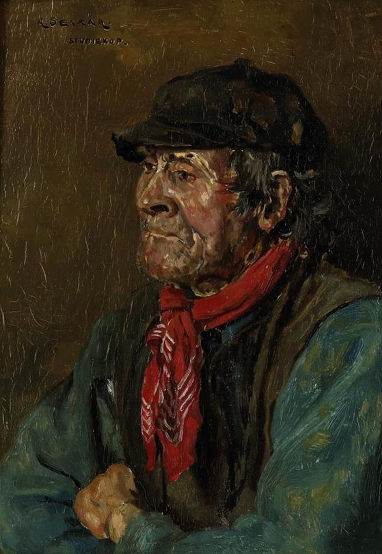 Abraham Segaar (1888-1962) Portrait of a farmer, "study head", signed top left, panel, 23 x 17 cm.