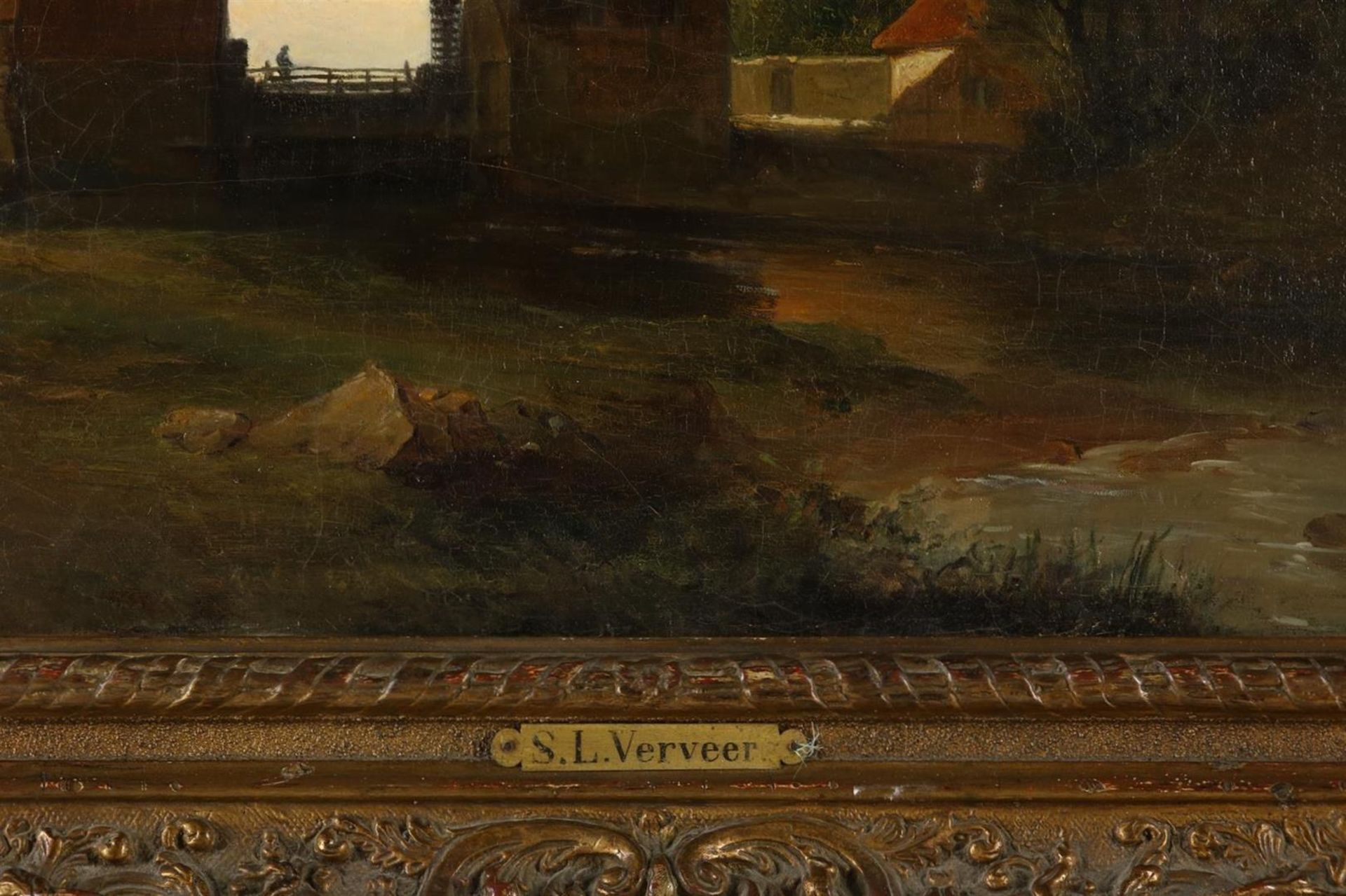 Mogelijk Salomon Verveer (1813-1876) Dutch landscape, unsigned, possibly S.L Verveer, Canvas 46 x 58 - Image 3 of 4