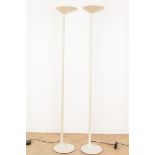 Set of white metal design floor lamps