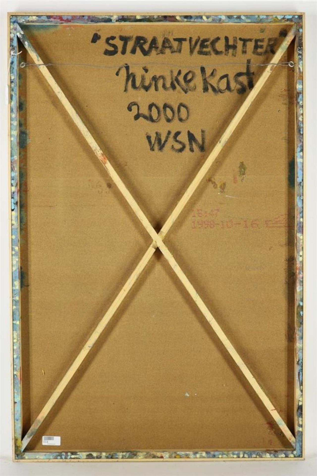 Ninke Kast (1926-2022) 'Street Fighter', signed and dated 2000 on the reverse, board 122 x 80 cm. - Image 3 of 3