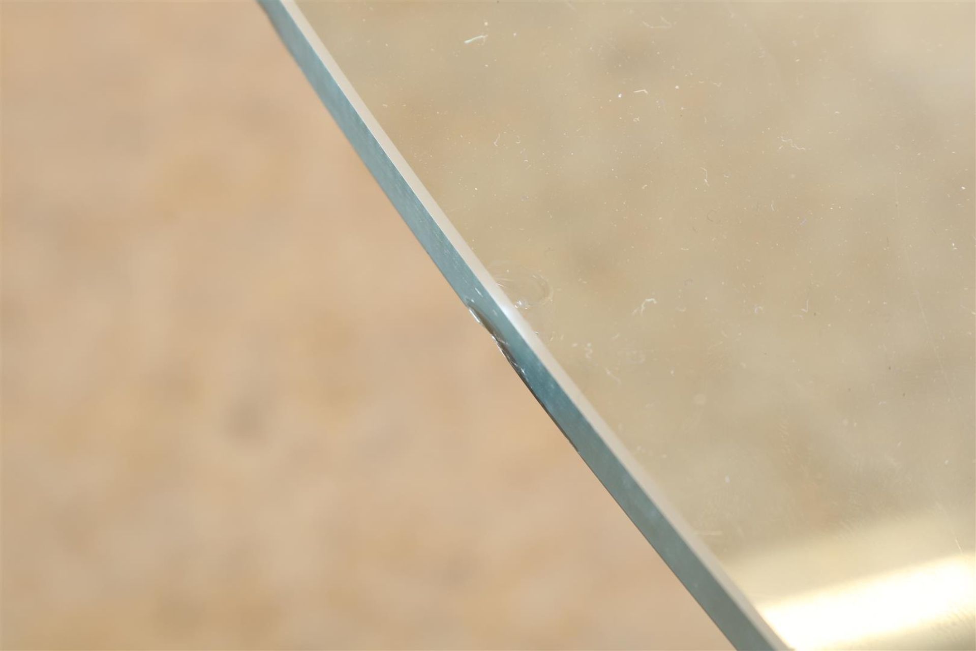 Glass design table model 'Lunario' on metal leg - Bild 5 aus 6