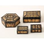 Collection of 4 chests, Ceylon 19th century 