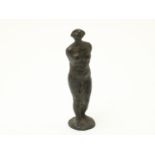 Ed van Teeseling (1924-2008) Standing nude, bronze sculpture, height 20 cm.