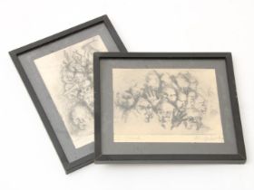 Lot with 2 etchings