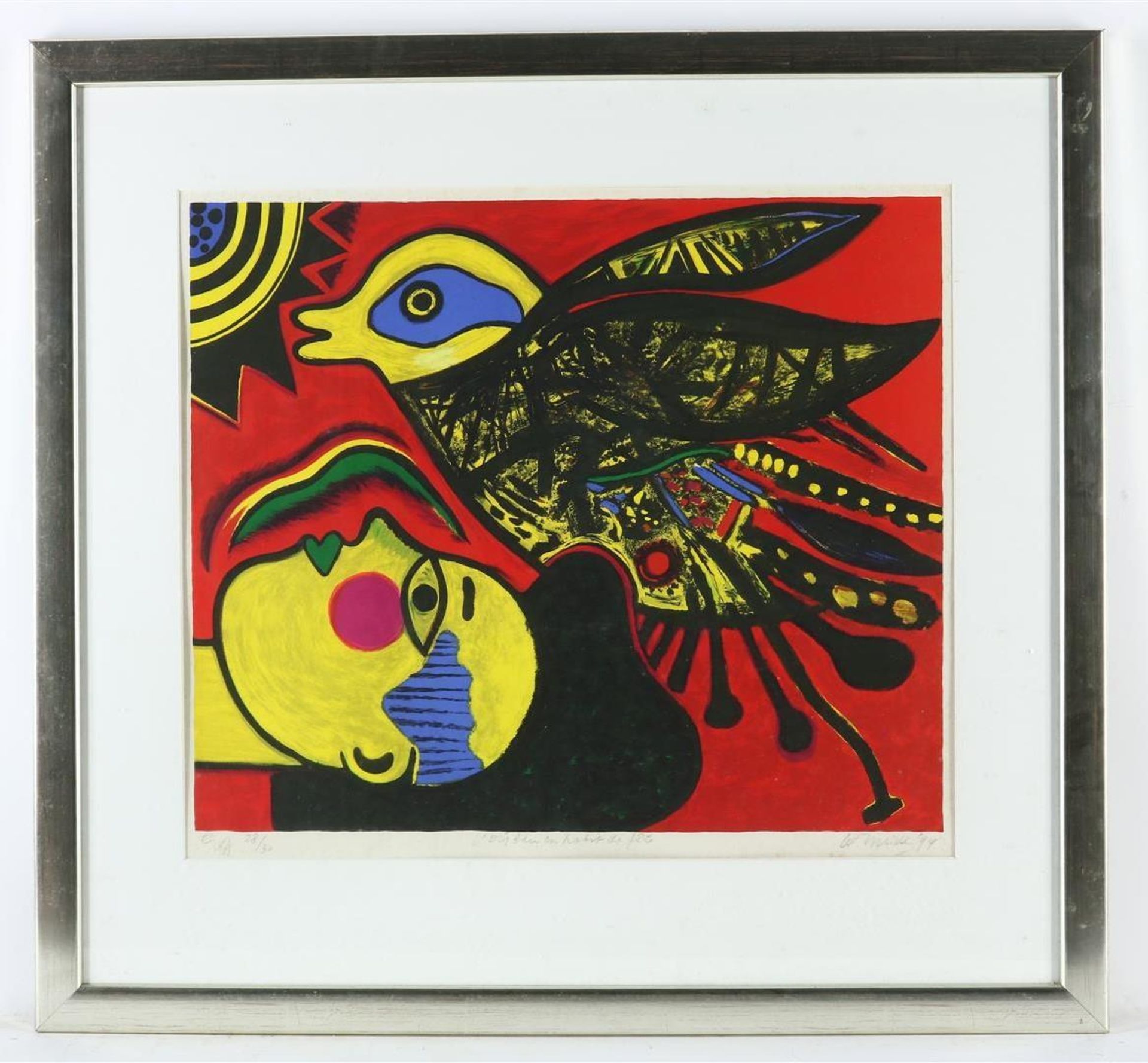 Corneille (Cornelis Guillaume van Beverloo) (1922-2010) L'oiseau en habit de fête, signed and - Image 2 of 4