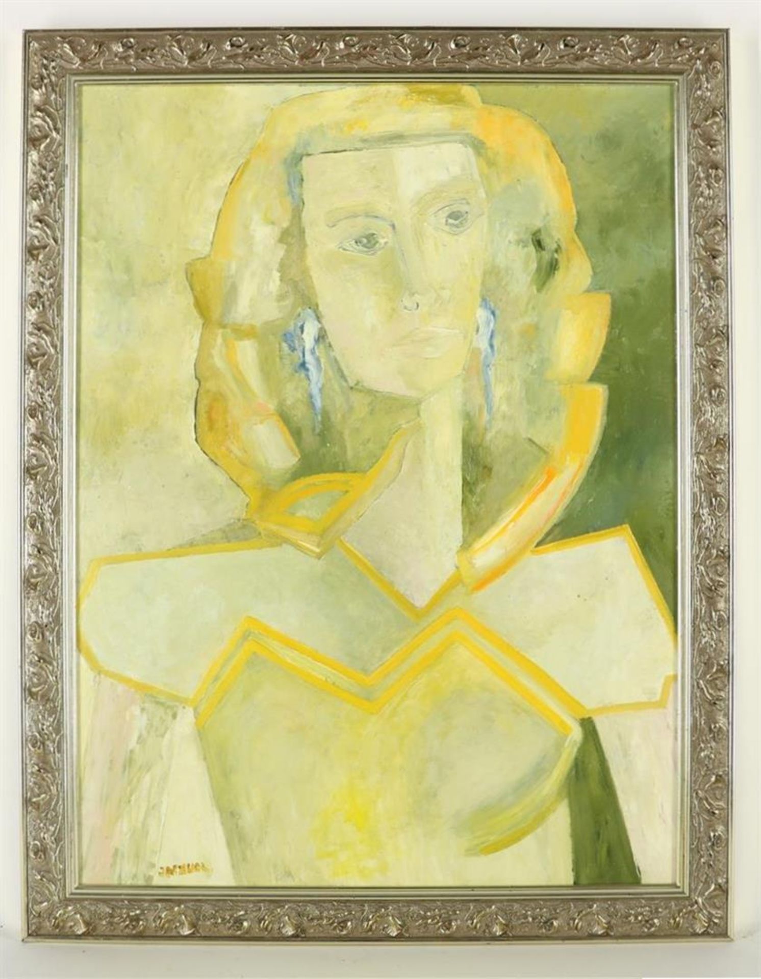 Hans Butzelaar (1945-) Portrait of a lady, signed lower left. Oil on board 80 x 60 cm. - Image 2 of 4