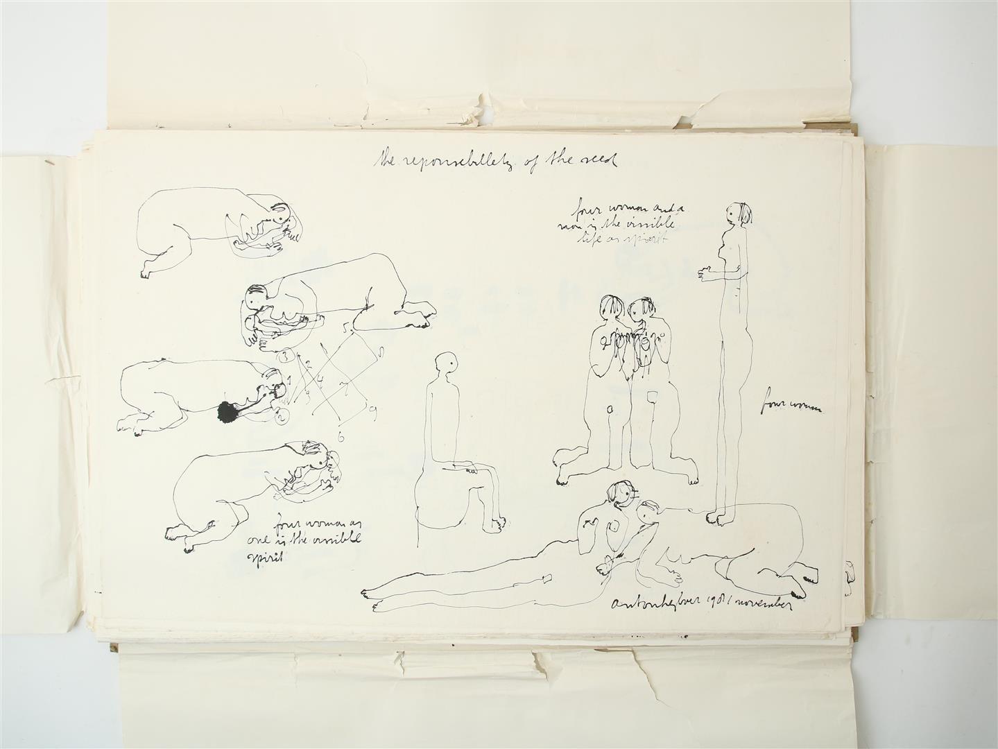 Anton Heyboer (1924-2005) Folder with 61 unique drawings, all signed and dated, Indian ink / - Image 8 of 29