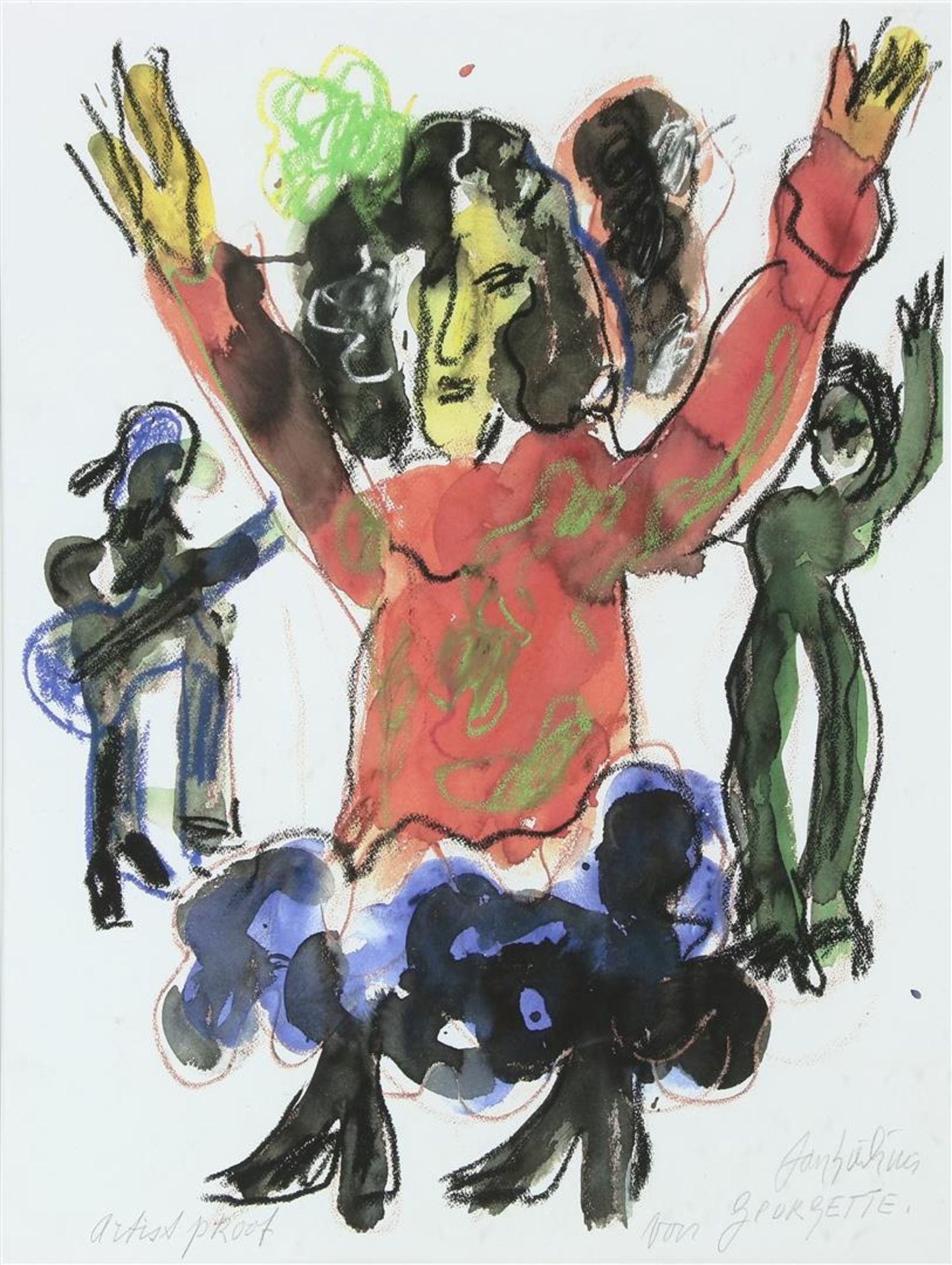 Jan Sierhuis (1928-2023) Flamenco dancer, signed lower right, lithograph, artist proof, 64 x 50 cm