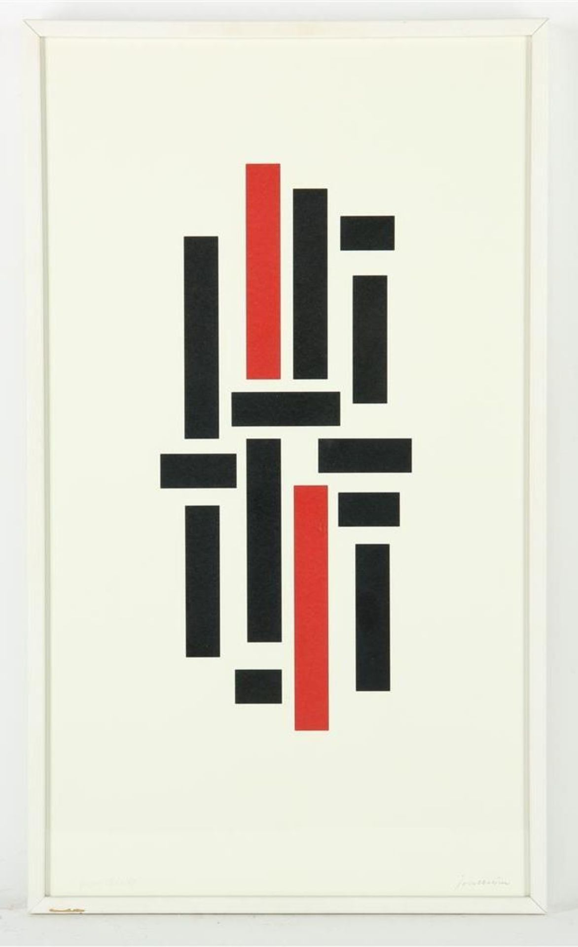 Joost Baljeu (1925-1991) 'Light space' composition in black/red, signed lower right, dated 1959/87 - Image 2 of 5