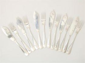 Fish cutlery, Gerrit Regtdoorzee Greup, Schoonhoven, "A": 1910, "D": 1913