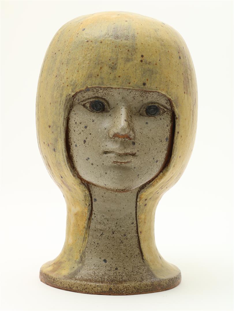 Lisa Larson (1931-) Lisa Larson for Gustavsberg, earthenware sculpture of a girl's head, marked in