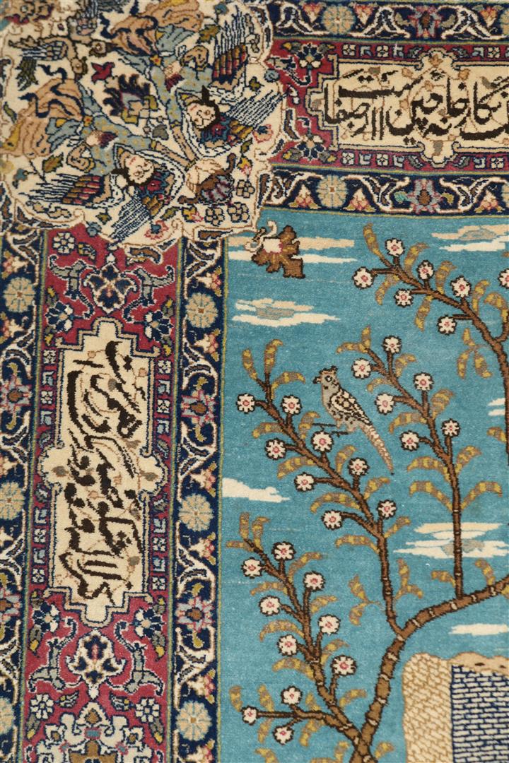 Wool and cotton tapestry, Tabriz, origin Azerbaijan Northwest Persia, with decor of Persian - Image 2 of 14