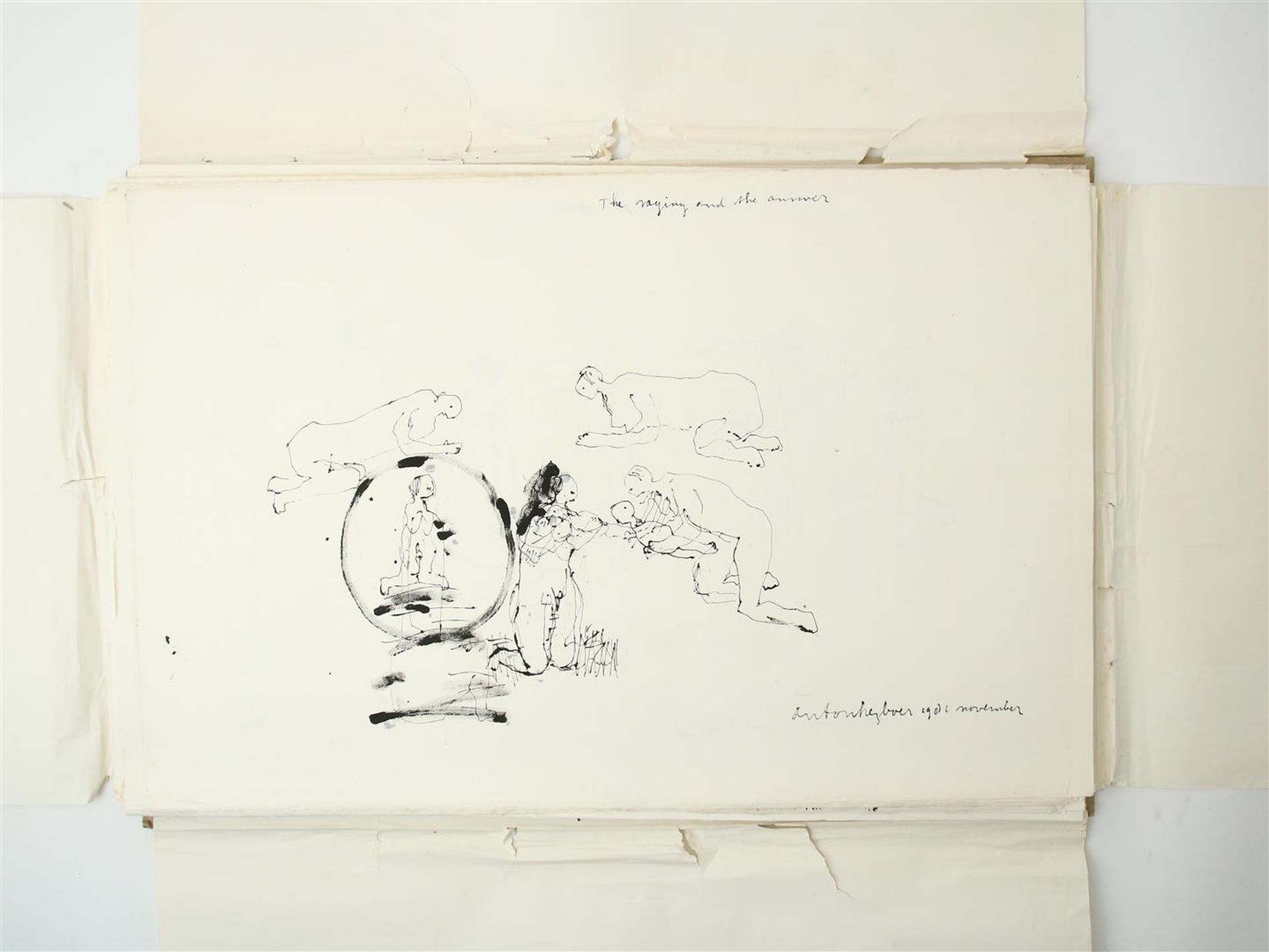Anton Heyboer (1924-2005) Folder with 61 unique drawings, all signed and dated, Indian ink / - Image 12 of 29