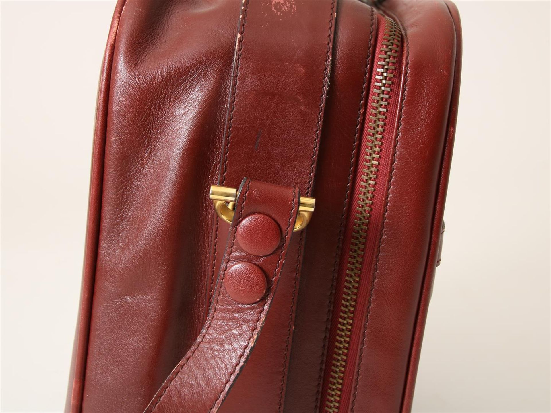 Cartier, red leather vintage briefcase (With signs of wear, in dust bag.) - Image 3 of 4