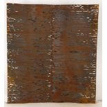 Wulf Kirschner (1947-) Wall sculpture, untitled, 1988, sheet steel 100 x 90 cm. Purchase invoice and