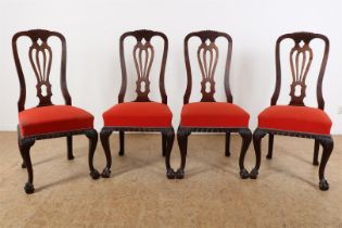 Series of 4 Chippendale-style chairs