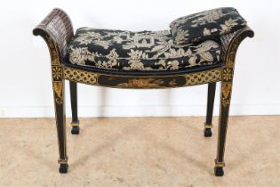 Chinoiserie lacquer fireplace bench