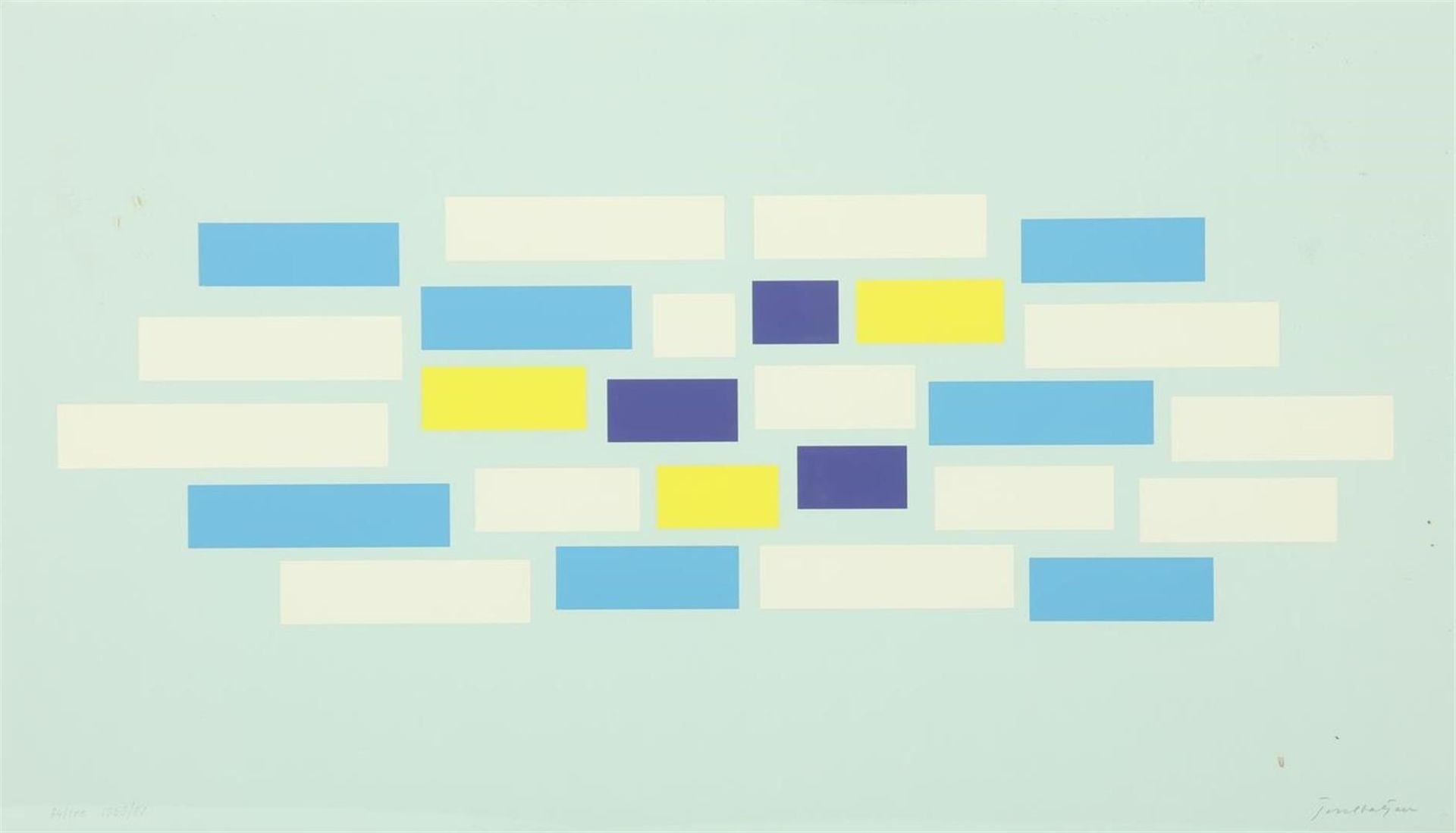 Joost Baljeu (1925-1991) 'Light space' composition in blue/white, signed lower left and dated 1959/