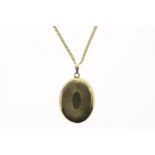 Yellow gold necklace with medallion pendant with engraving, grade 585/000, gross weight 15 grams,