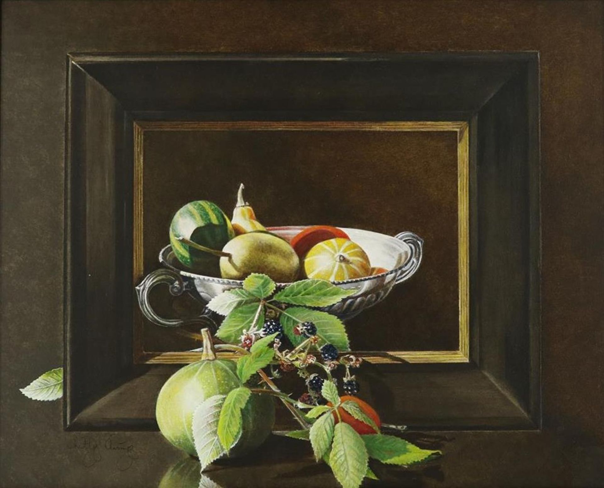 Ansing , Hetty, Still life with vegetables and fruit, "Tromp L'oeil"