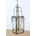 Bronze 4-light hall lantern with garlands, height 85 cm.