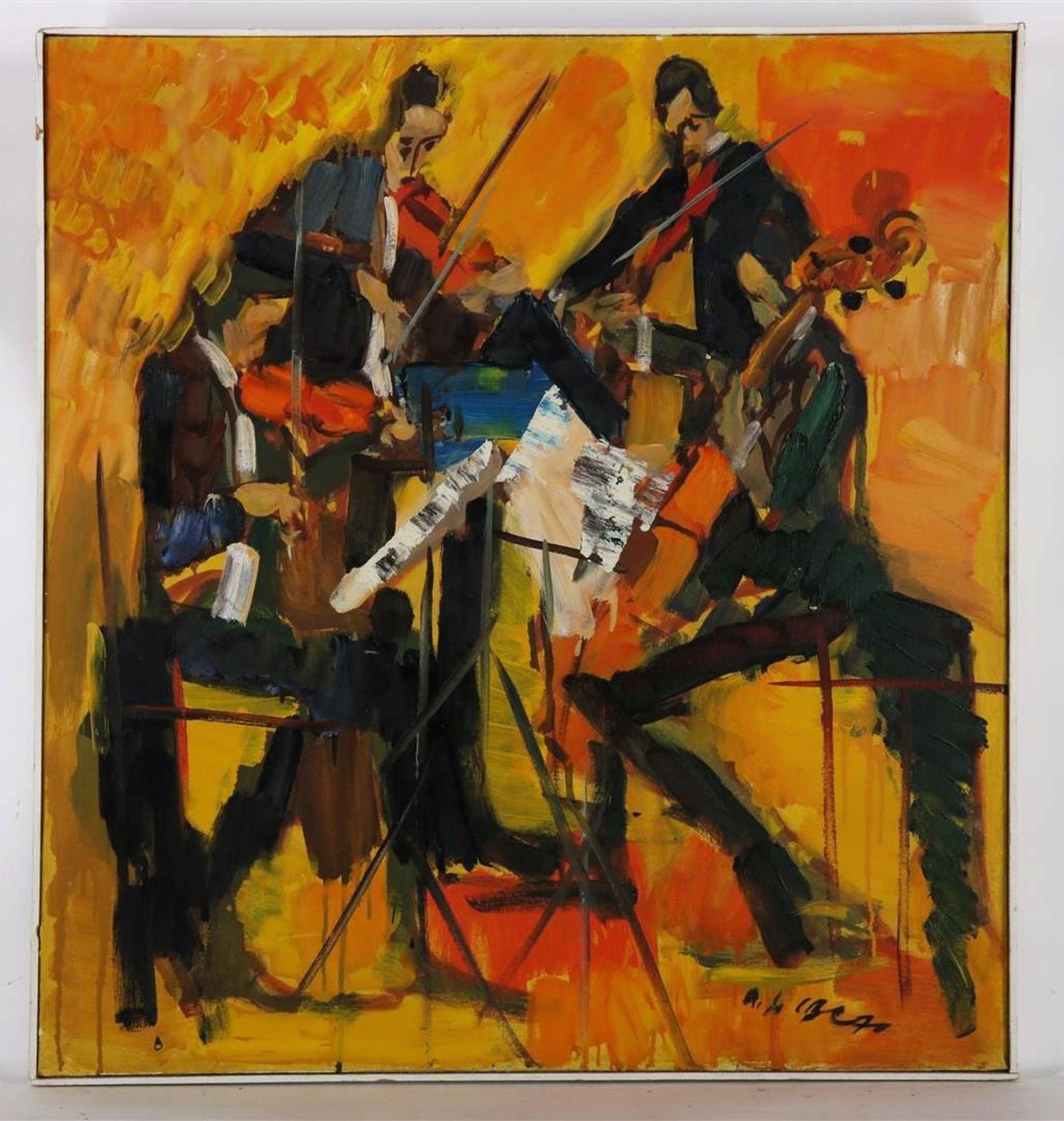 Aleksander Jeremic Cibe (1925-2008) String quartet, signed bottom right and verso with label, - Image 2 of 4